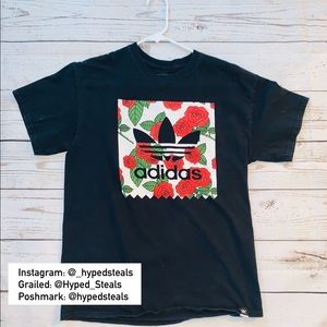 ADIDAS Rose Print Blackbird T-Shirt | 🌹🥀